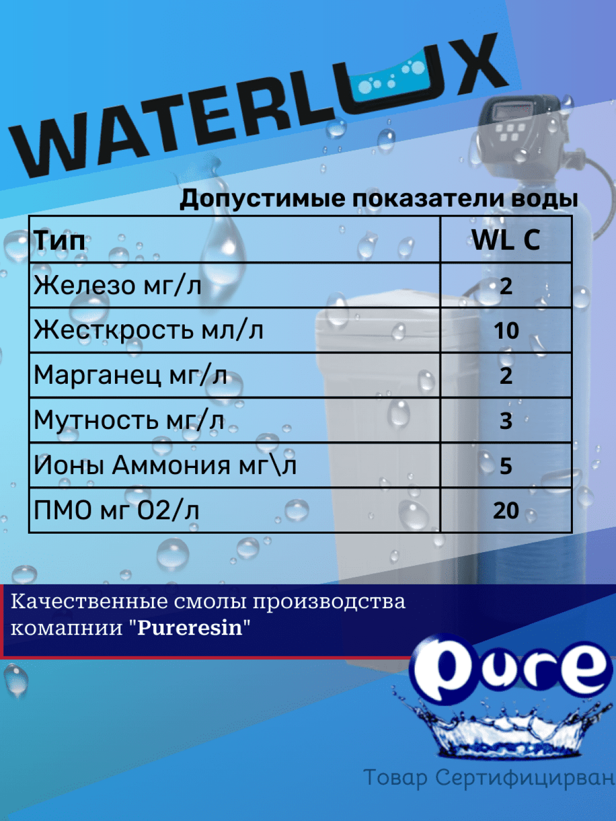 Ионообменная смола Waterlux C 25л.