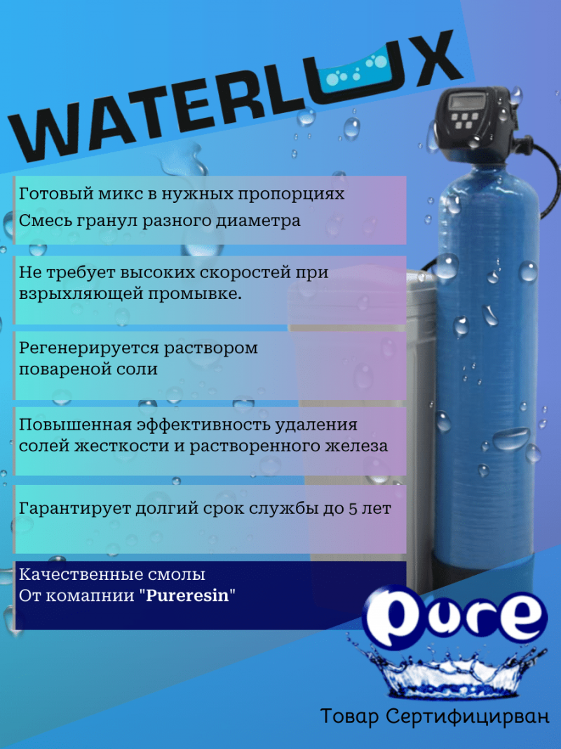 Ионообменная смола Waterlux C 25л.